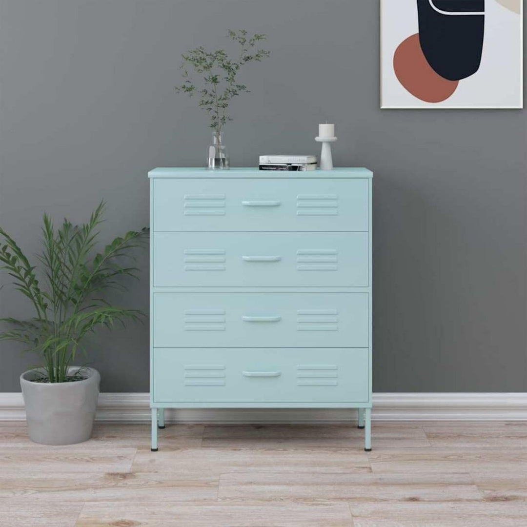 Aufbewahrungskommode Kommode Minzgrun Stahl Sideboard Schubladen schwarz