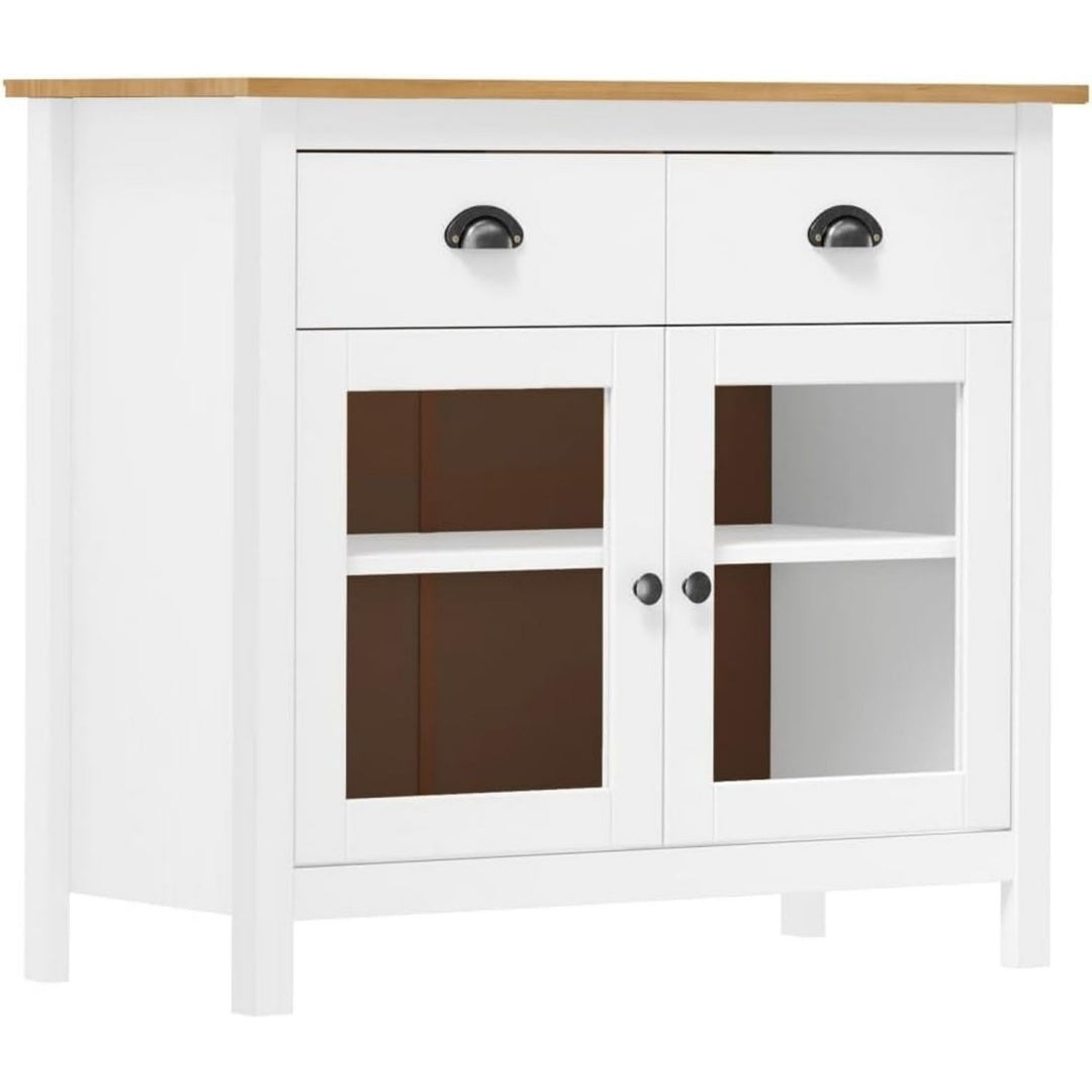 Schubladenschrank Sideboard massivem Kiefernholz Schubladen braun