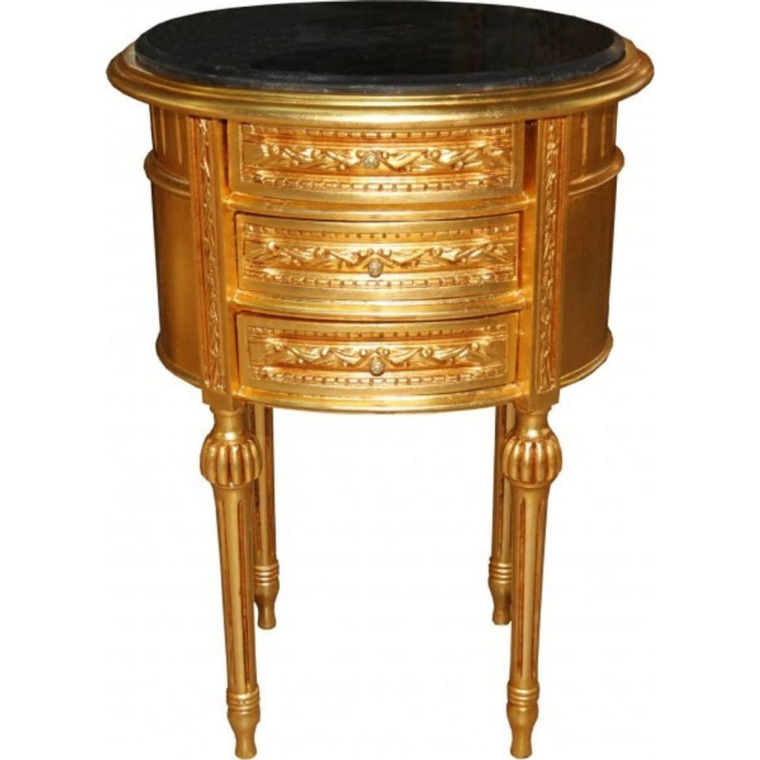 Nachttisch gold mit Schubladen