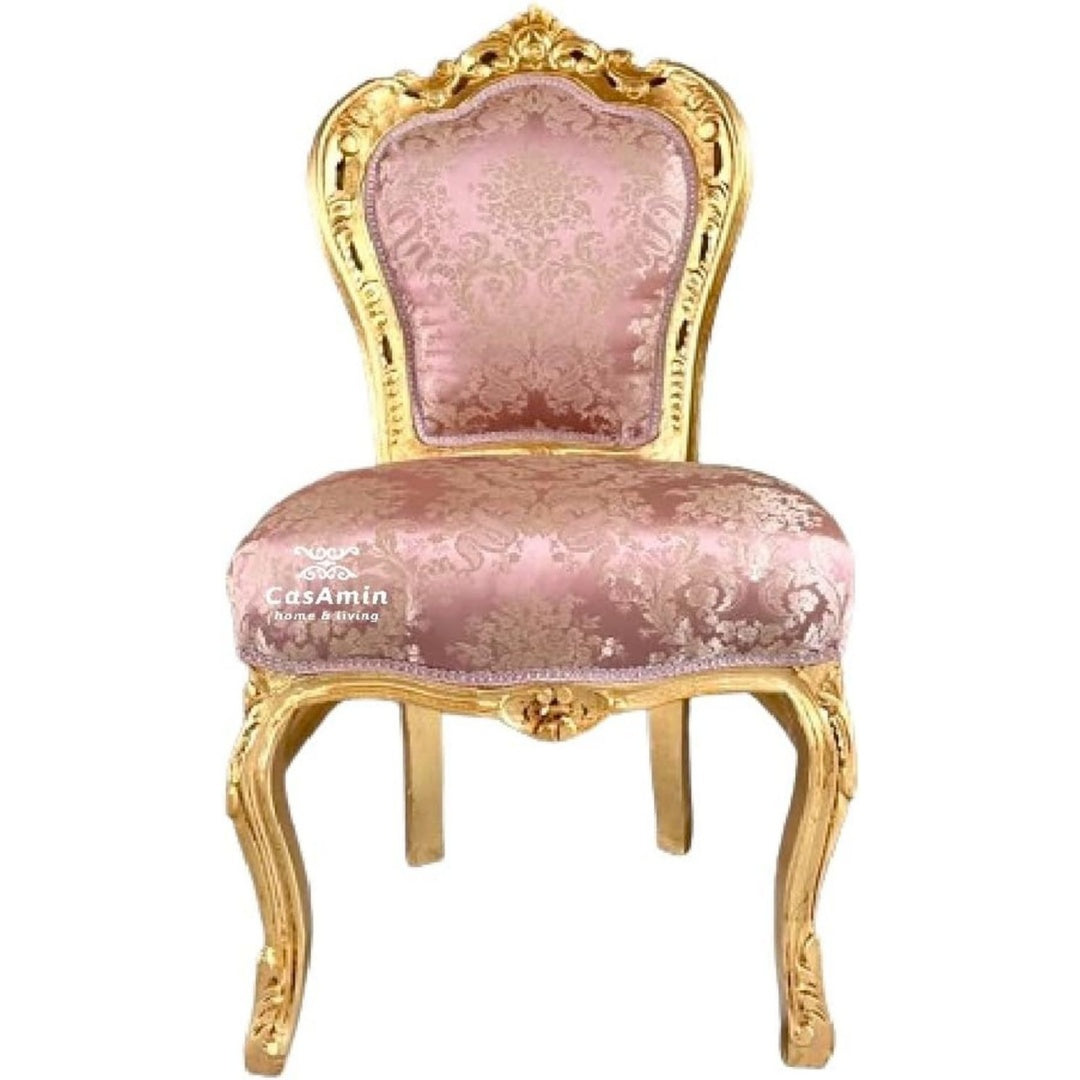 Wohnstuhl mit Tueren mit Stoffbezug gold