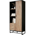 Stauraumschrank mit Schubladen 40 x 80 x 180 cm schwarz