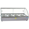 Tisch silber mit Tueren mit Glas