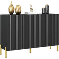 Schubladenschrank Sideboard Turen Goldene Beine, Schwarz, schwarz
