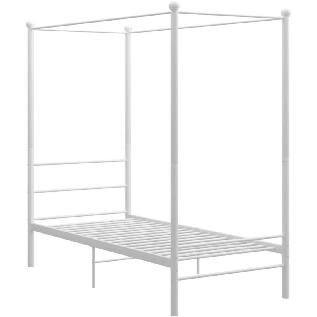 Bett fuer Schlafzimmer Himmelbett Metallbett Bett Einzelbett Bettrahmen schwarz