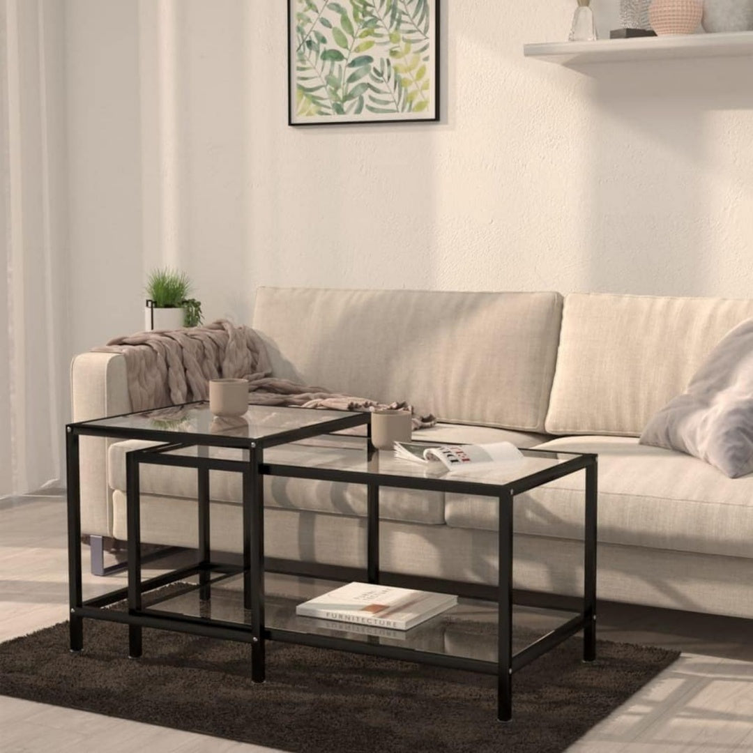 Nachtkonsole mit Stahlgestell mit Glas transparent