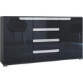 Aufbewahrungskommode Sideboard Sylt Kommode Turen Schubladen, Korpus Anthrazit anthrazit