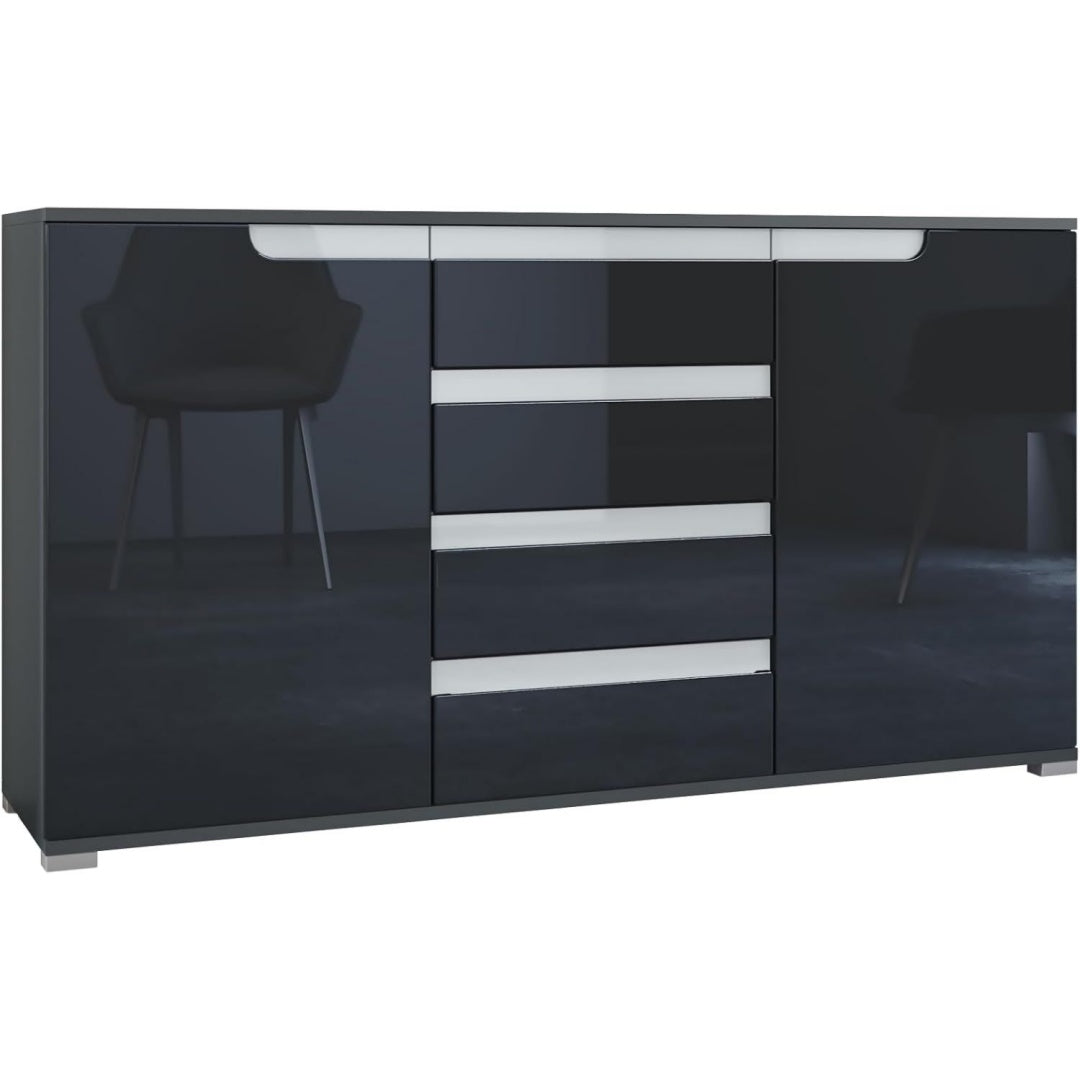 Aufbewahrungskommode Sideboard Sylt Kommode Turen Schubladen, Korpus Anthrazit anthrazit