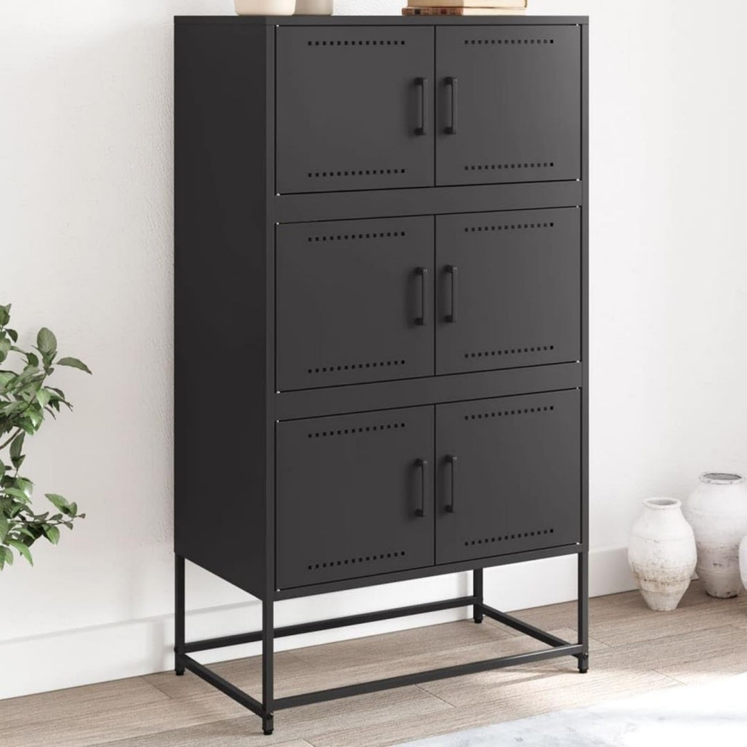 Schrankmoebel mit Tueren 68,5x38,5x123,5 cm schwarz