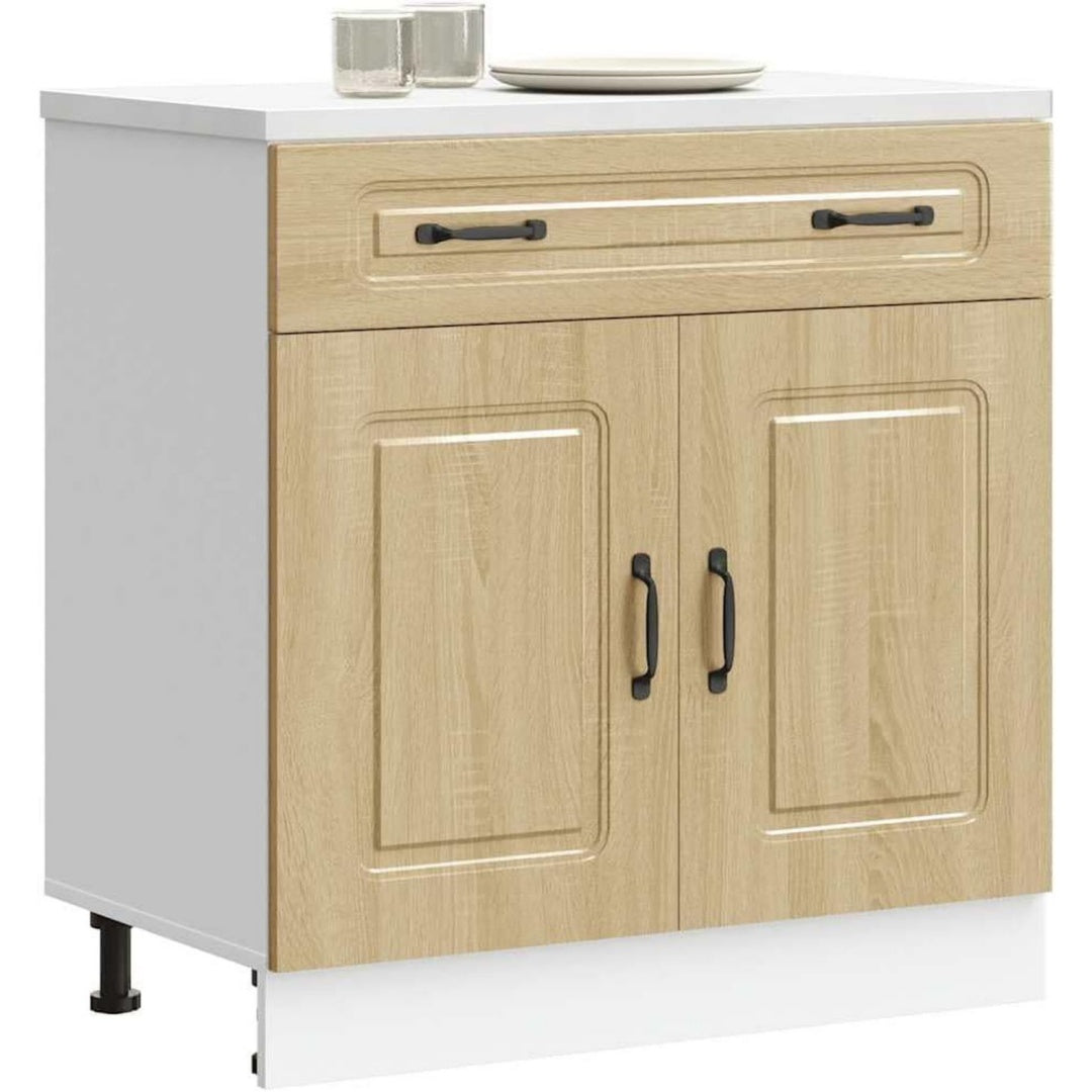 Stauraumschrank mit Schubladen 80 x 46 x 81,5 cm eiche
