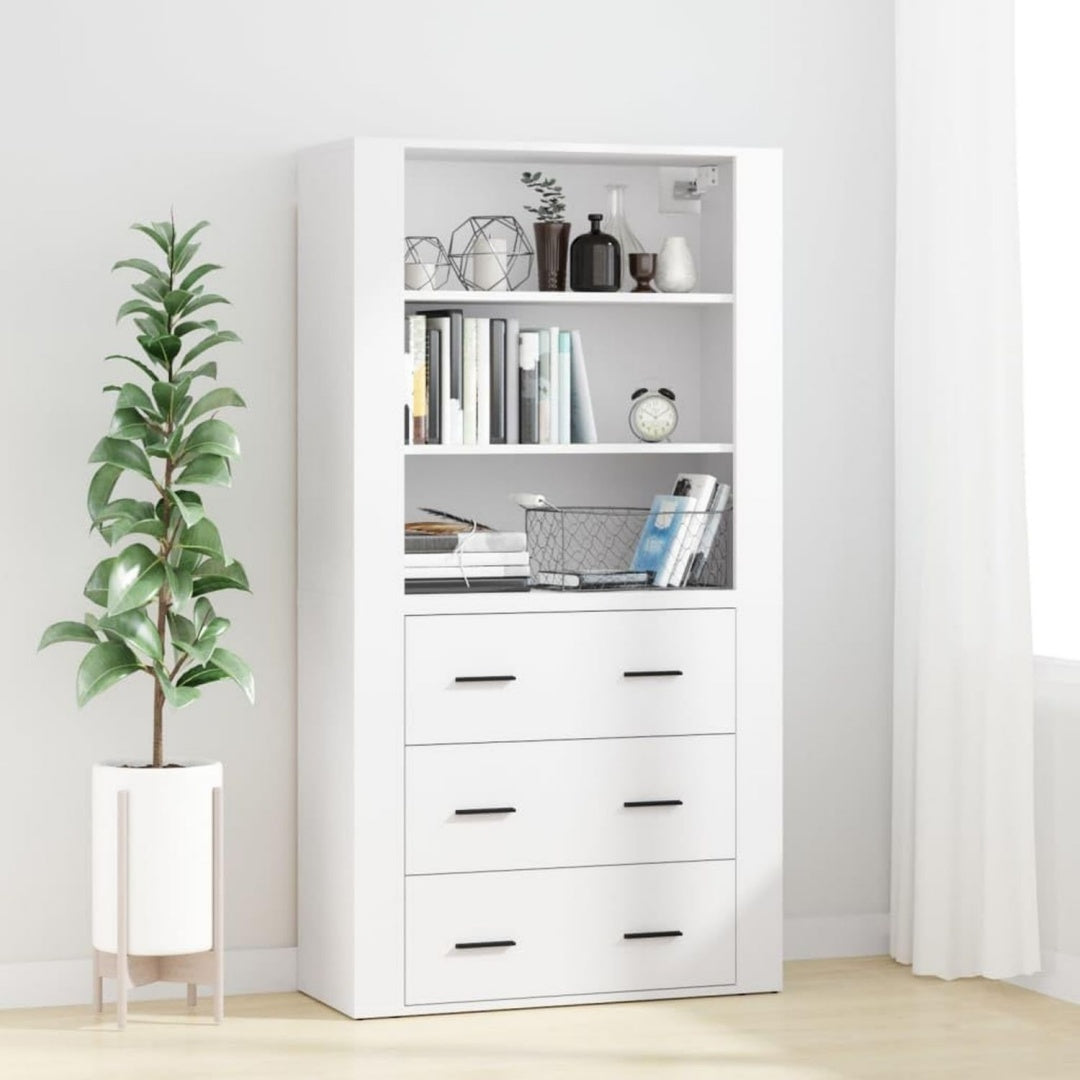 Aufbewahrungskommode mit Tueren mit Stauraum weiss