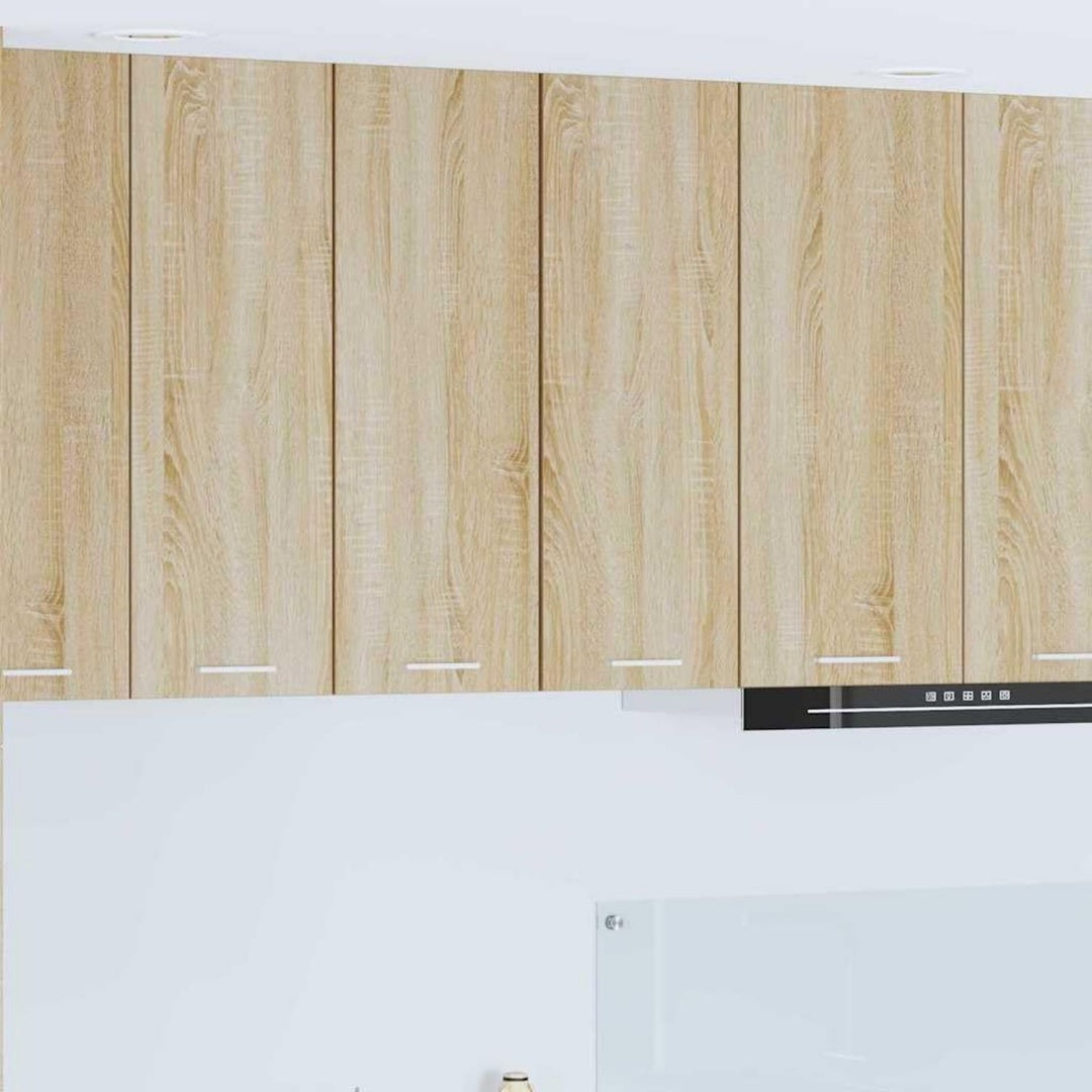 Aufbewahrungsschrank Hangeschrank Sonoma-Eiche Wei, Holzwerkstoff, Wandhangend, eiche