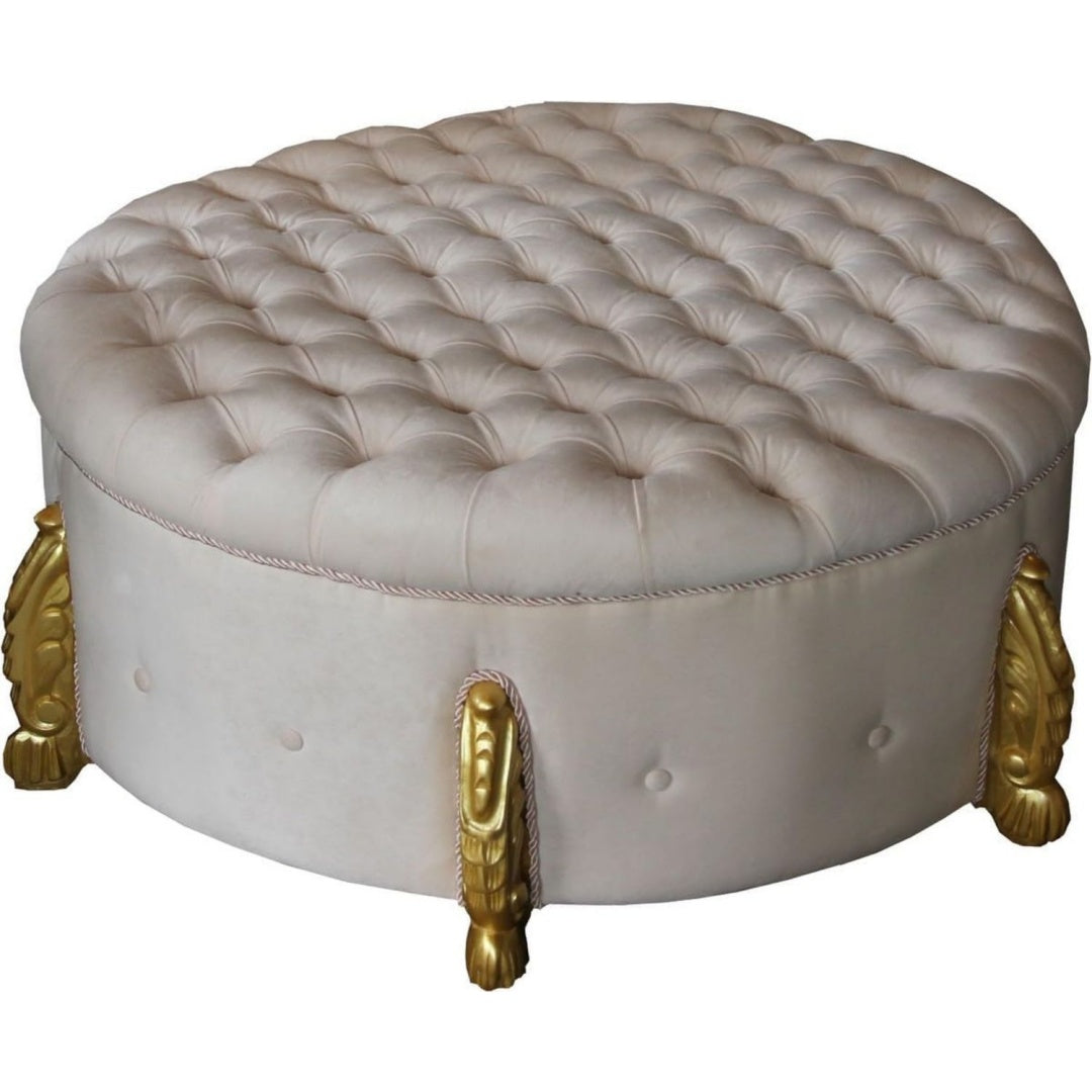 Wohnstuhl aus Massivholz creme